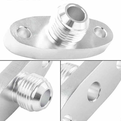 Solidspare Turbo Oil Drain Outlet Flange Gasket Adapter Kit Set 10AN 10 AN Fitting T3 T4