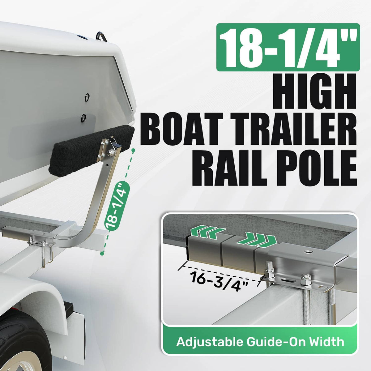 Solidspare 2 Side Boat Trailer Bunk Board Guide-On 75 degree 24" Carpeted Guides w/Hardware