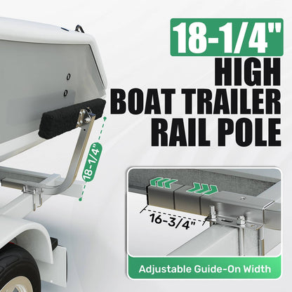 Solidspare 2 Side Boat Trailer Bunk Board Guide-On 75 degree 24" Carpeted Guides w/Hardware