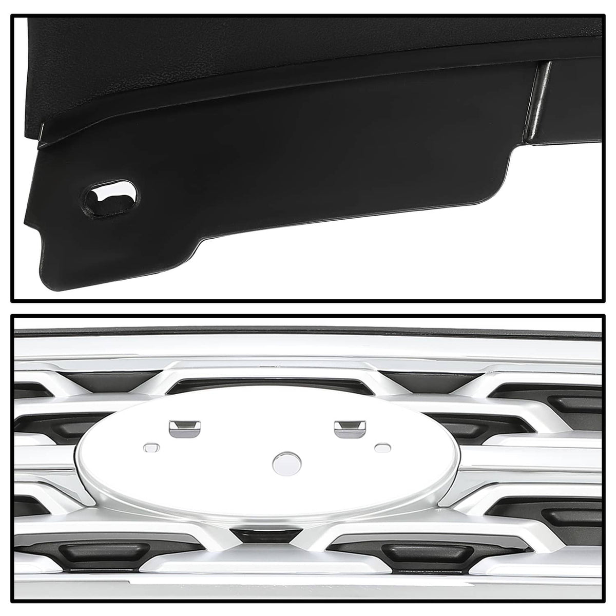 Solid Spare For Ford Explorer 2018 2019 Front Bumper Grill Upper Grille ABS Painted Chrome