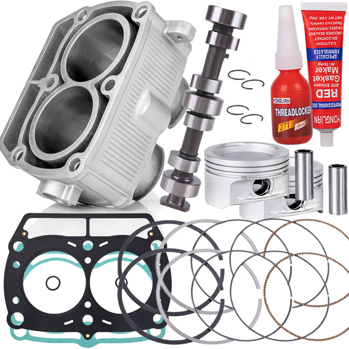 Solidspare For Polaris Cylinder Piston Gasket Top End Kit Camshaft Sportsman 800 2005-2014