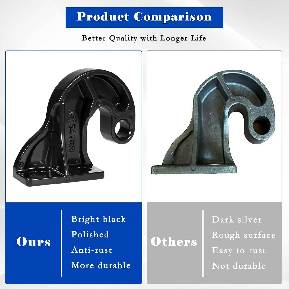 Solidspare M134708L Left Hand Lower Hood Pivot For Peterbilt 377 378 379 Replaces 13-04708L