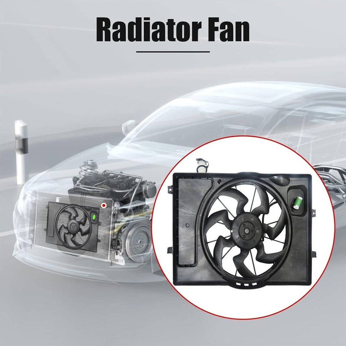 Solidspare New Engine Radiator Cooling Fan for 2017-20 Hyundai Elantra 19-22 Kia Forte 2.0L
