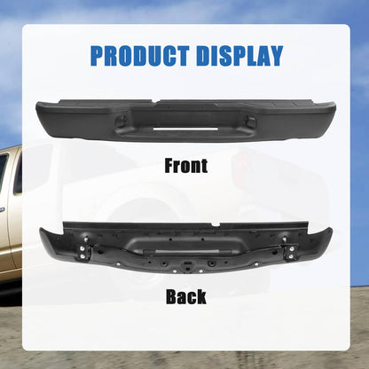 Solidspare Black Rear Step Bumper Assembly For 1998-2004 Chevrolet S10 GMC Sonoma