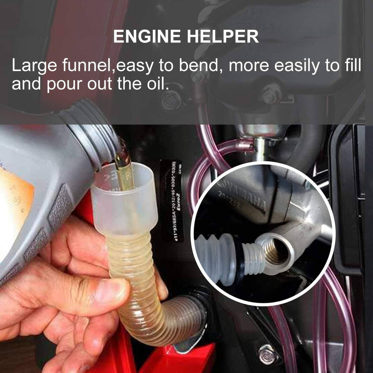 Solid Spare Mess Free Oil Change Funnel Flexible Pipe fits for Honda Generator EU SD EB EG