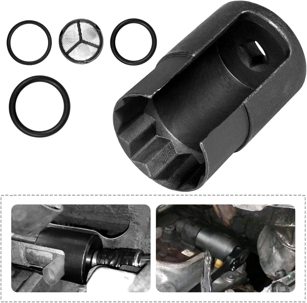 Solid Spare IPR Valve Socket Removal Tool with Seal Kit for 2003-2010 Ford 6.0L Powerstroke