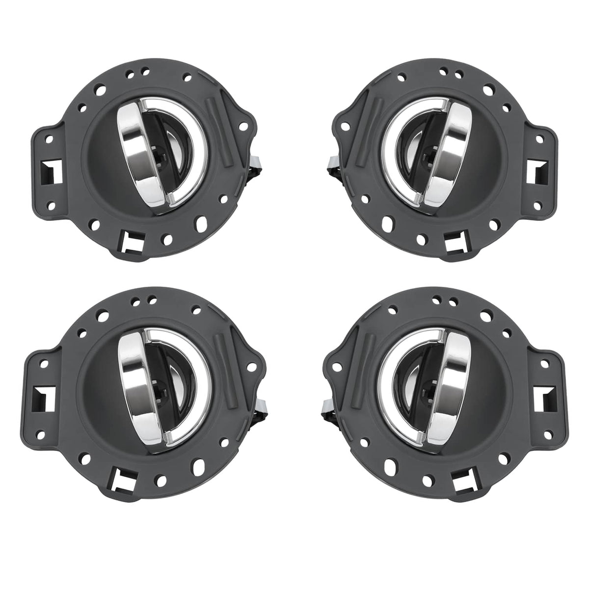 Solid Spare For JEEP COMMANDER 2006-2010 Front Rear Inside Door Handles Chrome & Gray Set 4