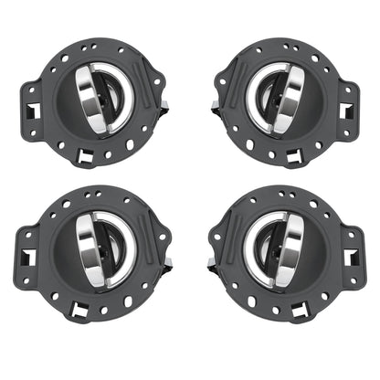 Solid Spare For JEEP COMMANDER 2006-2010 Front Rear Inside Door Handles Chrome & Gray Set 4
