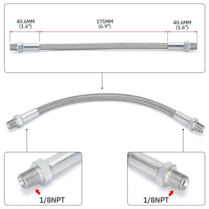 Solidspare For GM LS LS1 Throttle Body Bypass Coolant Steam Port Crossover Hose Braided Kit
