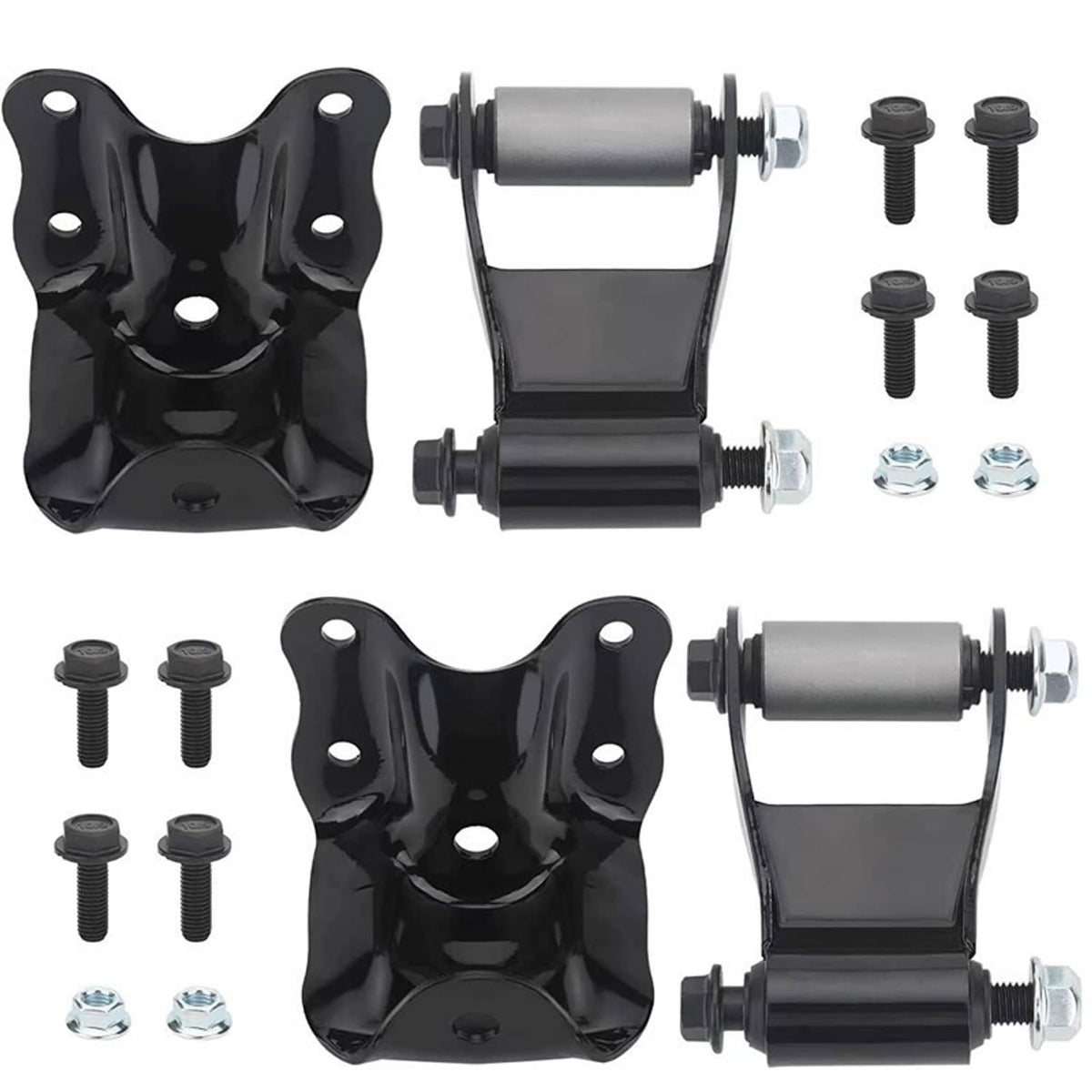 Solidspare 2Pcs Rear Leaf Spring Rear Hanger Bracket + Shackle Set for Ford Ranger Mazda