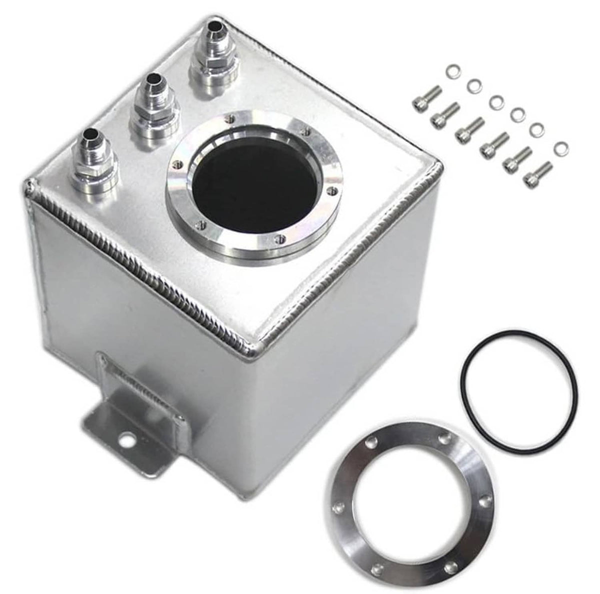 Solidspare 2L Aluminum High Flow Swirl Fuel Surge Pot Tank AN6 For 044 External Fuel Pump