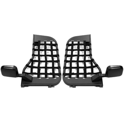 Solid Spare Black Tubular Trail Door With Side Mirror For 1976-1995 Jeep CJ7/YJ Wrangler 2DR