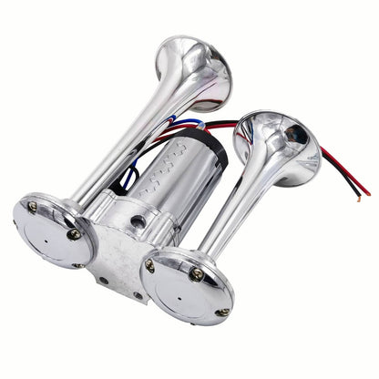Solidspare Super Loud Car Electric Horn 600DB 12V Dual Trumpets Truck Boat Train Speaker