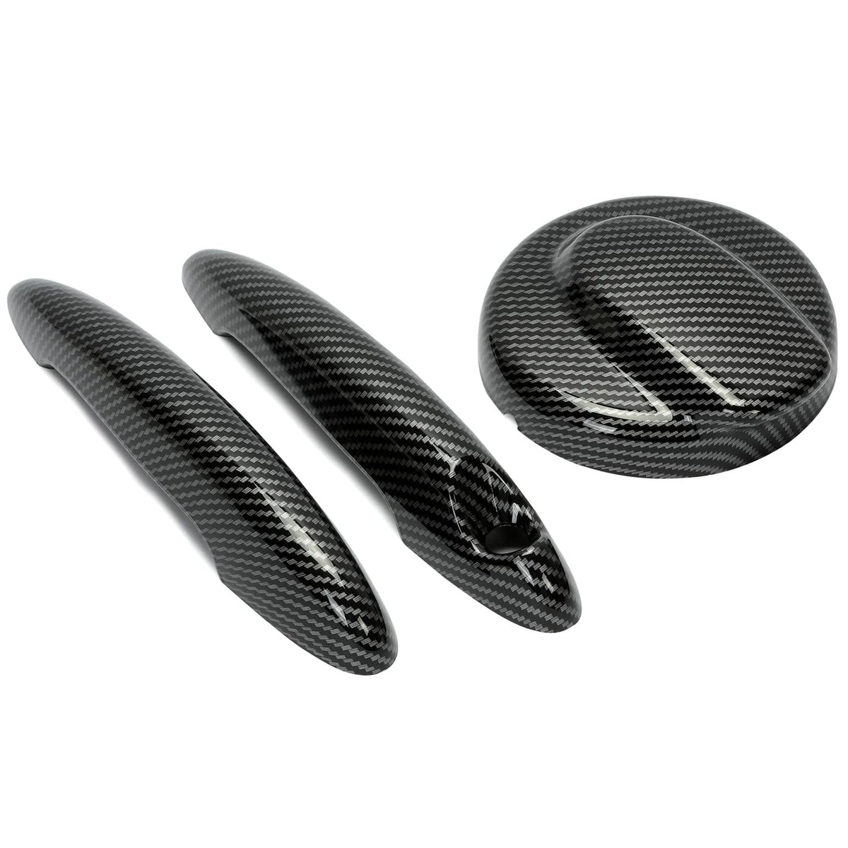 Solid Spare For MINI R50 R55 R56 Cooper S 06-14 Carbon Style Door Handle Covers+Gas Tank Cap
