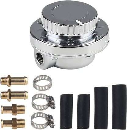 Solidspare 1-6 PSI Universal Adjustable Fuel Pressure Regulator Kit For Carburetor Engine