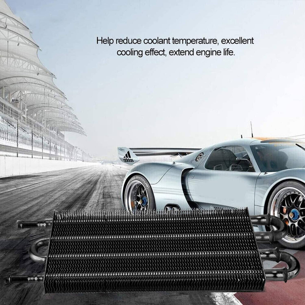 Solidspare 4 Row Remote Transmission Oil Cooler Auto-Manual Radiator Converter Universal
