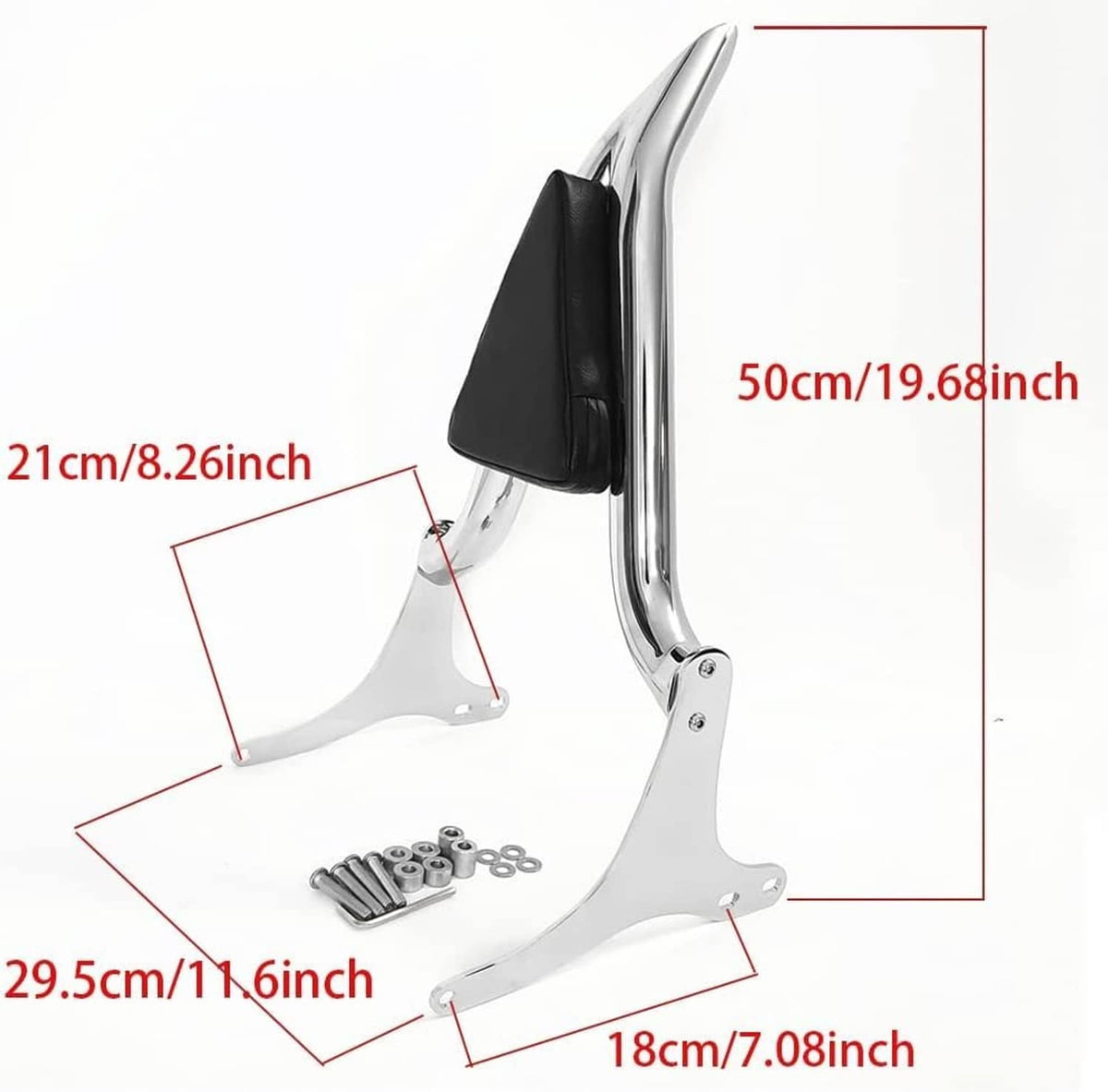 Solidspare New 22'' Chrome Backrest Sissy Bar For Harley Road King Electra Glide 1997-2008