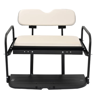 Solidspare Rear Flip Back Seat For EZGO Marathon Pre-1994 Off-White Golf Cart Folding