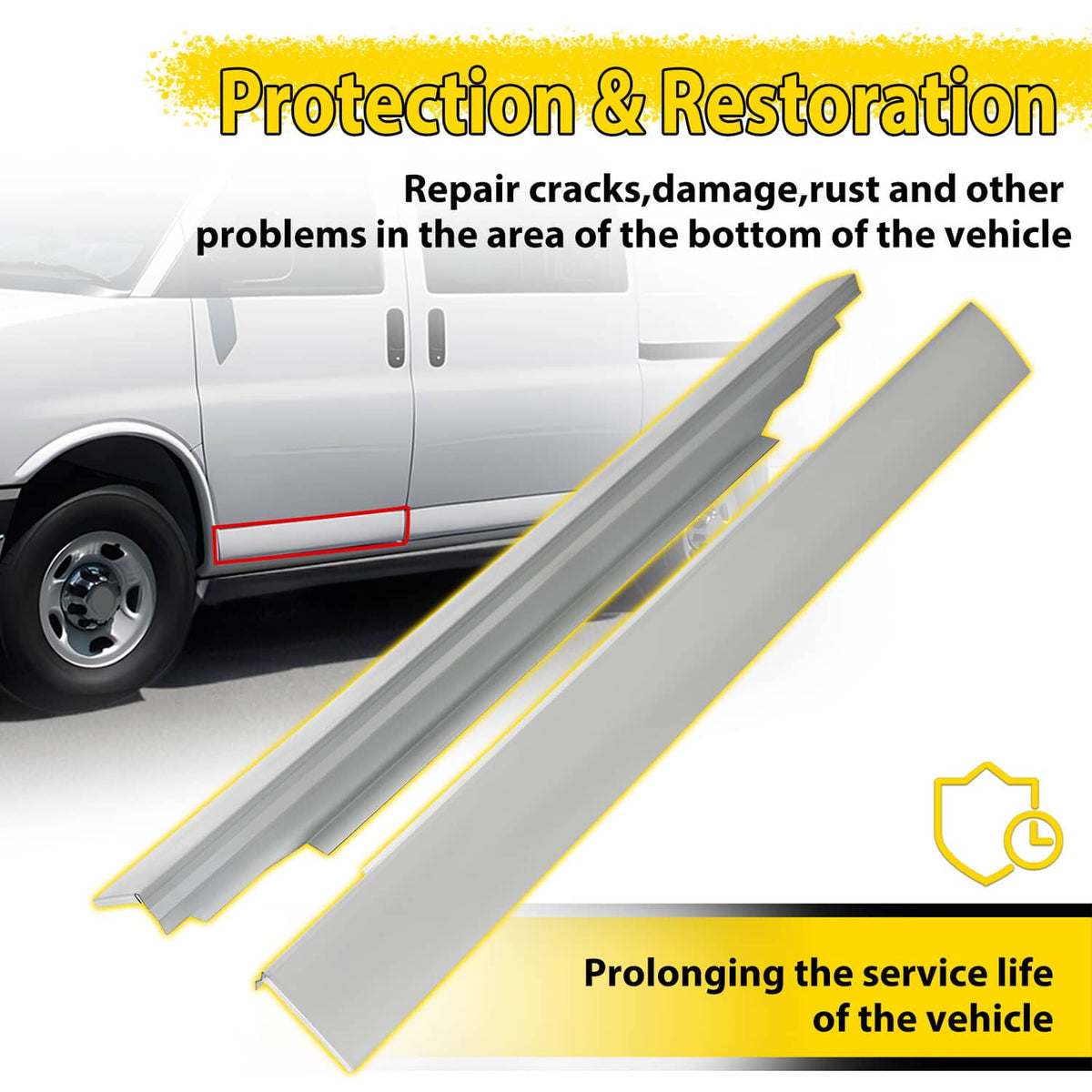 Solid Spare For Chevy Express GMC Savana 1996-2014 Front Door Outer Rocker Panel Left Right
