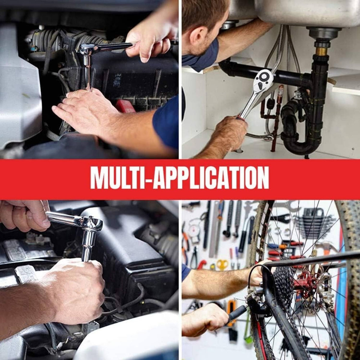 Solid Spare 5Pc Wheel Lug Nut Remover 1/2" Drive Twist Socket Kit Remove Damaged Locked Nut
