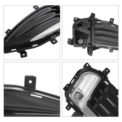 Solid Spare 2PCS For Ford Edge 2019-2024 LED Front Bumper Fog Lights Lamp w/ Cover Bezel Kit