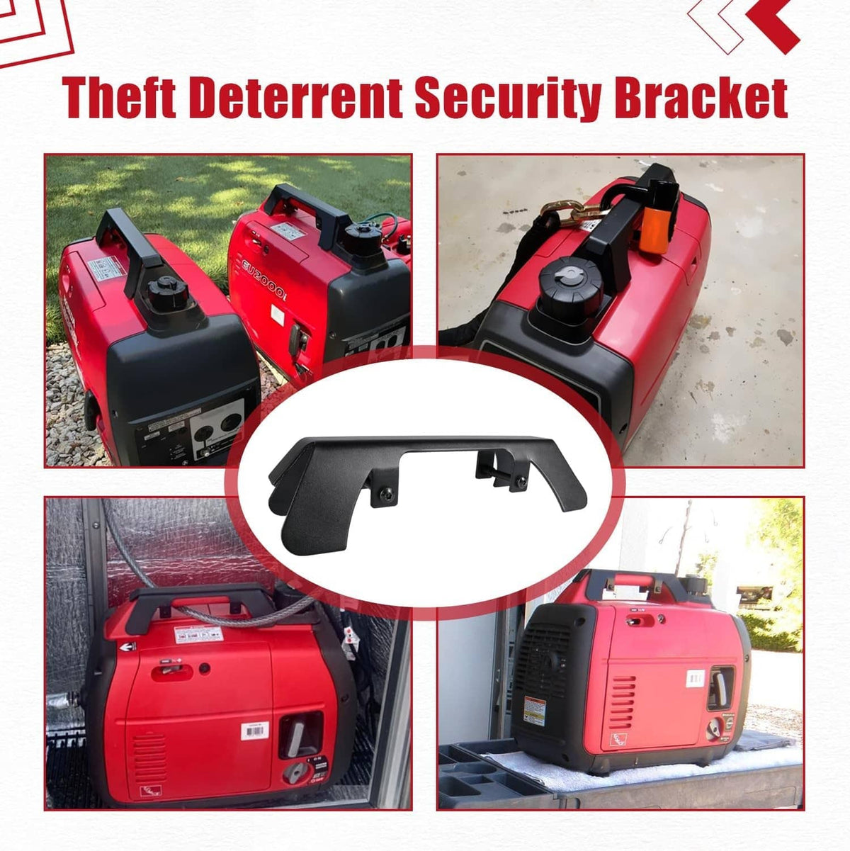 Solidspare Generator Theft Deterrent Security Bracket for Honda EU2200i, EU2000i, 2 Pack