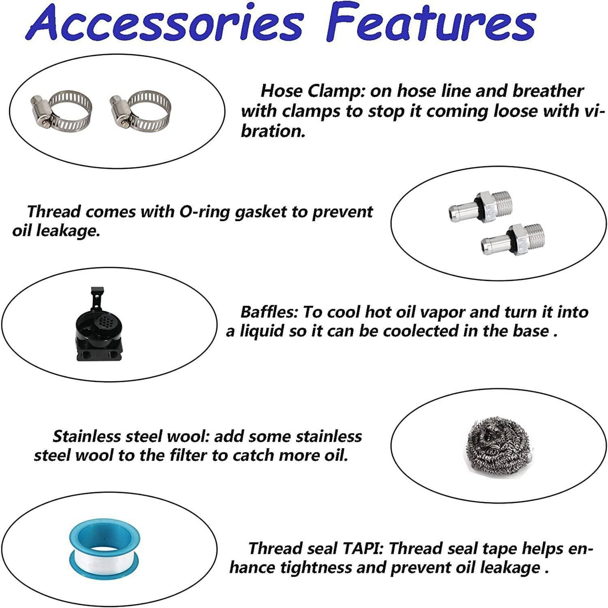 Solidspare Silver Oil Catch Can Kit Reservoir Baffled Tank with Dipstick Universal Aluminum
