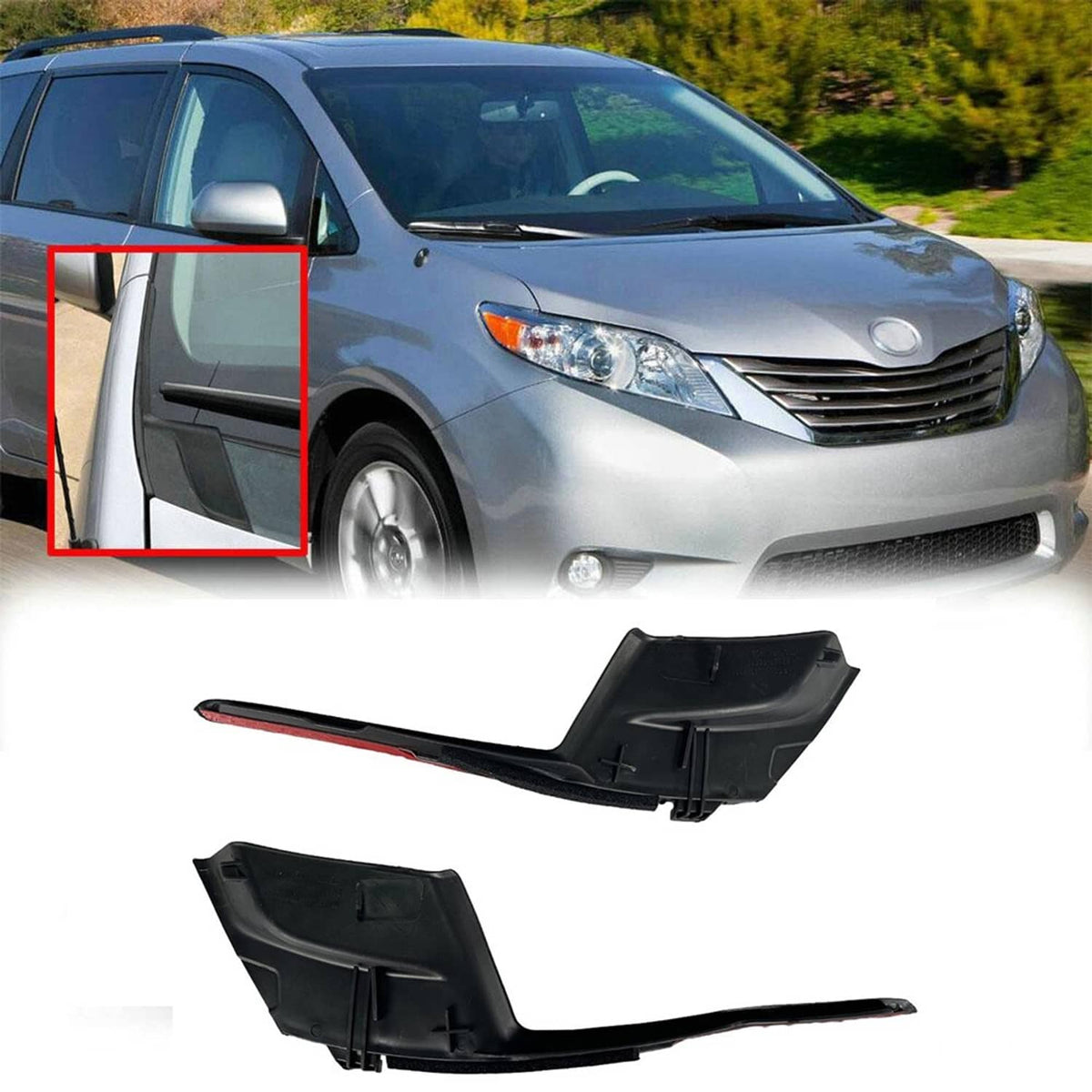 Solid Spare 2X Front Fender To Cowl/Hood Side Seal For Toyota Sienna 2011-2020 Left+Right EA