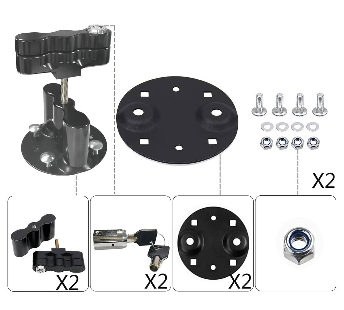 Solidspare Black For ROTOPAX Standard Pack Mount Lock RX-LOX-PM RX-PM LOX-PM