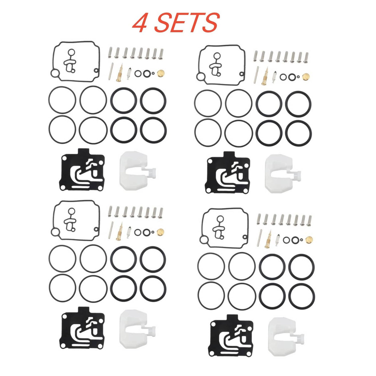 Solid Spare 4Set Carburetor Carb Rebuild Repair Kit for Yamaha F50-T50 hp 4 Stroke 2001-2004