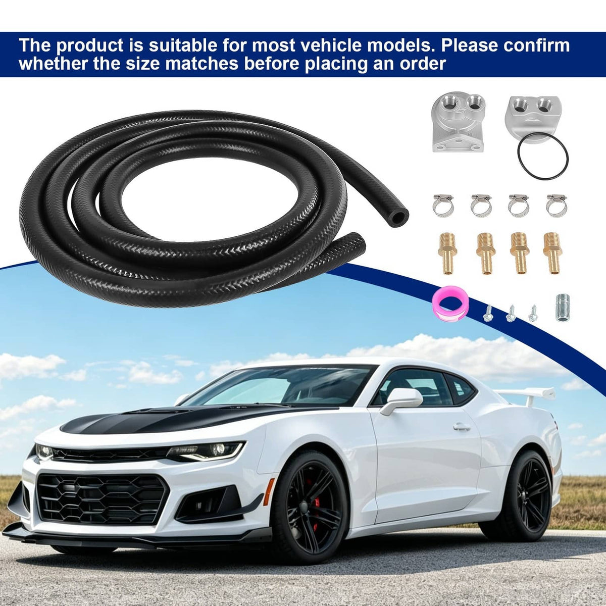 Solidspare Universal Remote Oil Filter Kit Single Filter 3/4-16 in Thread Adapter 10ft Hose