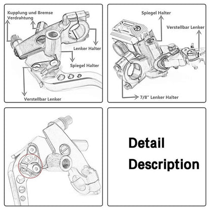 Solidspare Universal 7/8'' Motorcycle CNC Brake Clutch Master Cylinder Reservoir Lever Set