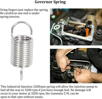 Solid Spare Pump Fuel Pin & 3200 RPM Governor Spring Kit for 1988-1993 Dodge Cummins 5.9L VE
