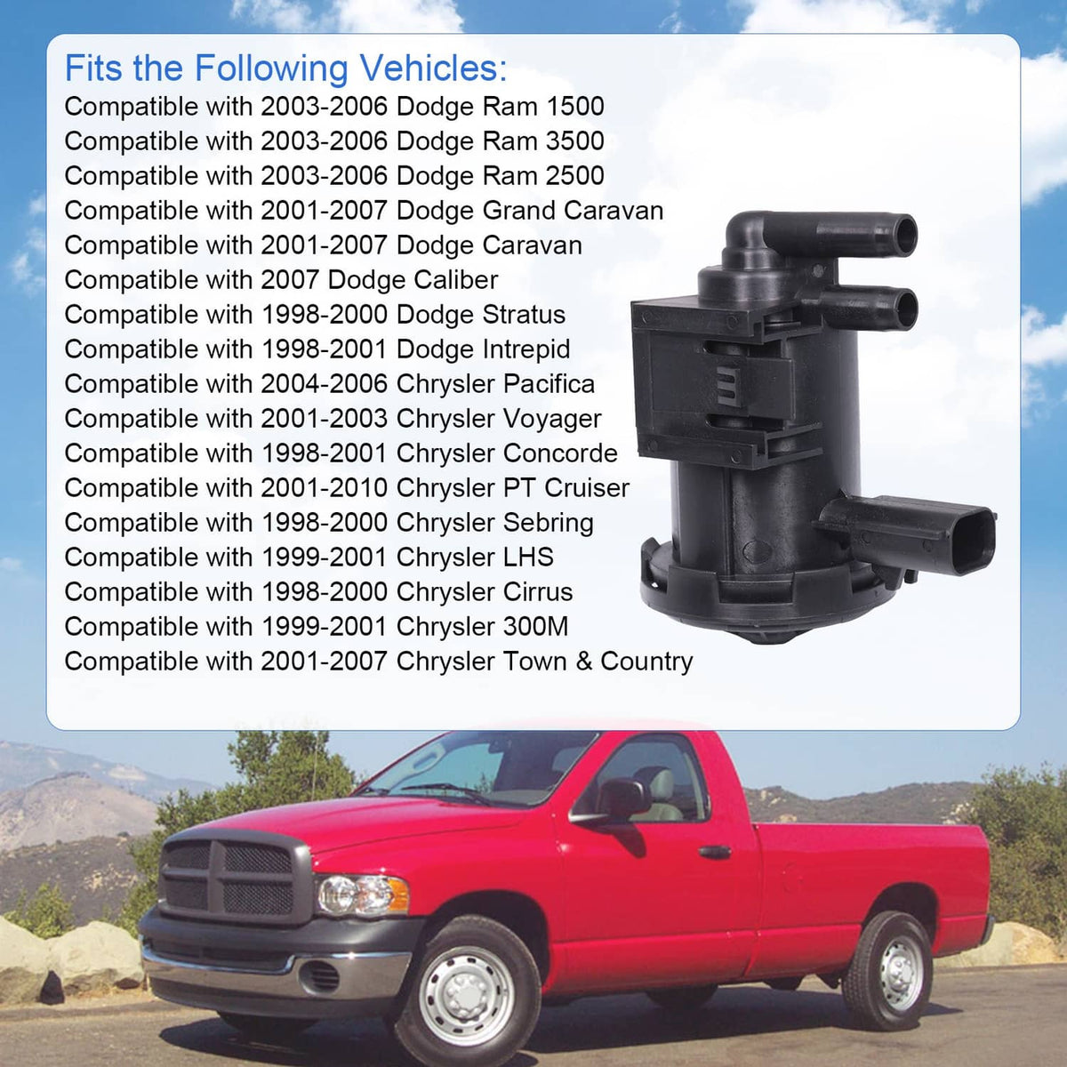 Solidspare Vapor Canister Solenoid Purge Valve For 2003-06 Dodge Ram 1500 2500 3500 4669569