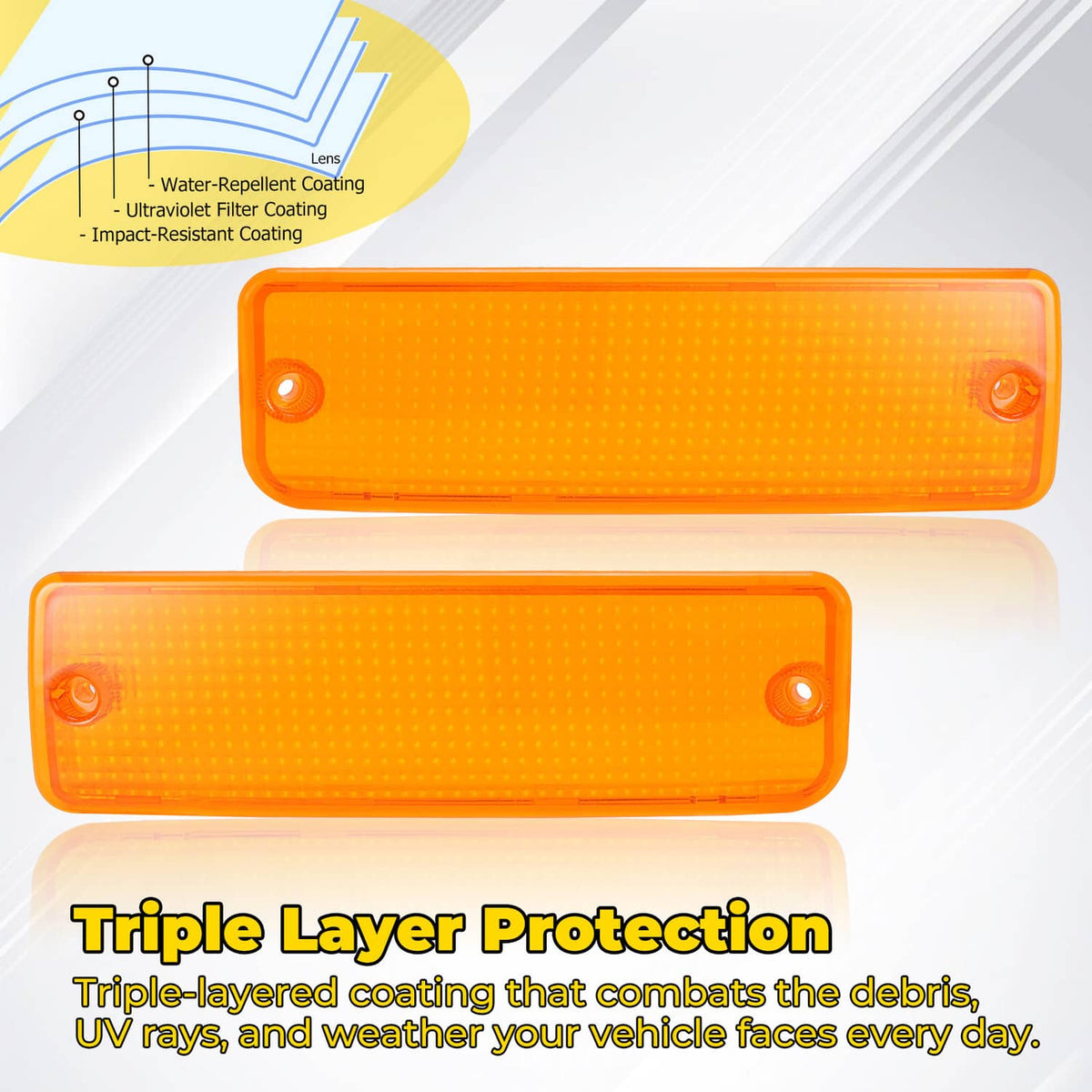 Solid Spare New Turn Signal Parking Bumper Light Lens For Toyota Pick-Up Truck 2WD 1992-1995