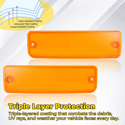 Solid Spare New Turn Signal Parking Bumper Light Lens For Toyota Pick-Up Truck 2WD 1992-1995