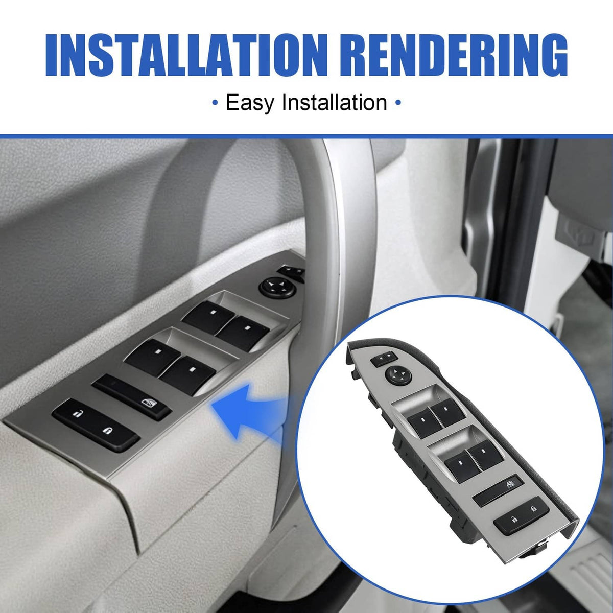 Solidspare Master Power Window Switch W/Black Bezel For 2007-2013 Chevrolet Silverado 1500