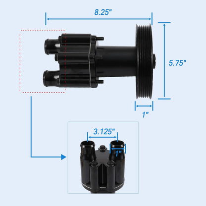 Solidspare Raw Sea Water Pump & Pulley 46807151A9 for MERCRUISER 4.3L 5.0L 5.7L 6.2L 7.4L