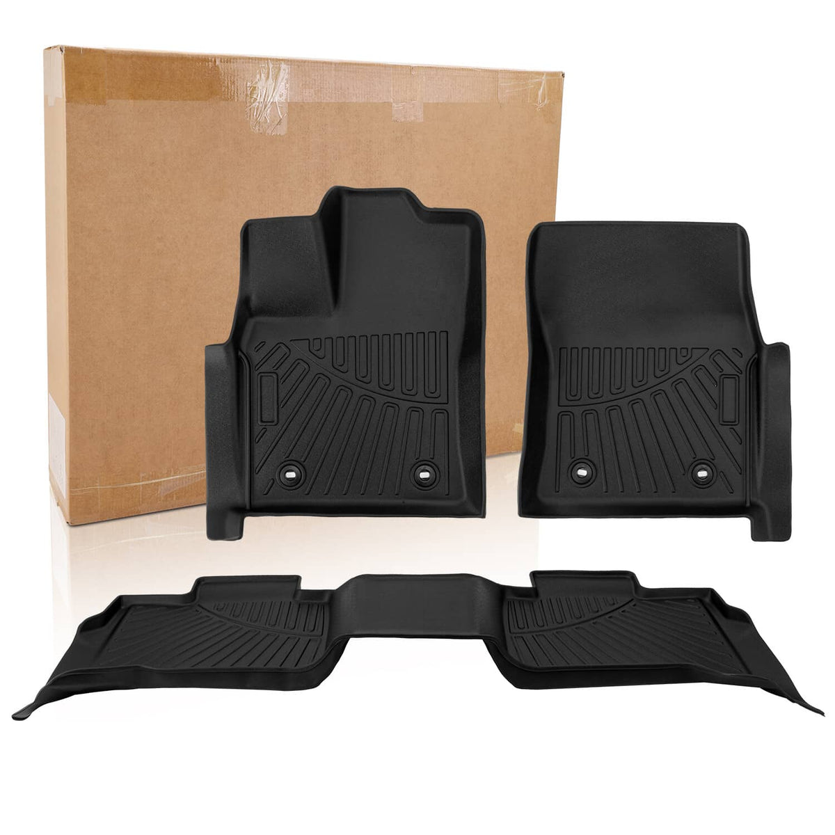 Solidspare 1st & 2nd Row Floor Mats Liners For Toyota Tundra Crew Max Cab 2022 2023 2024