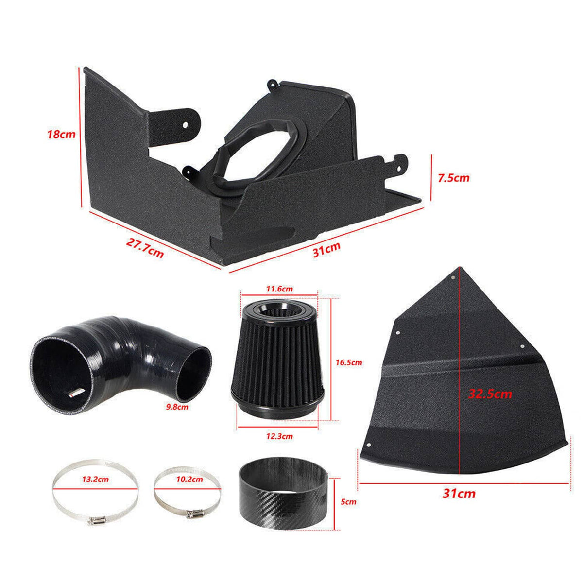 Solidspare Cold Air Intake Kit Black For 2019-2022 BMW 320I 330I G20 G21 2.0L L4 B48 Engine