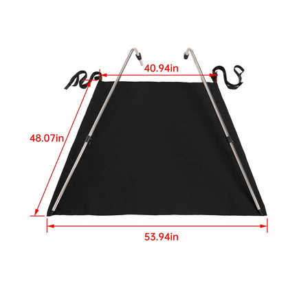 Solidspare Black Boat Sun Shade 304 Stainless Steel+Fabric Canopy For Universal Boat