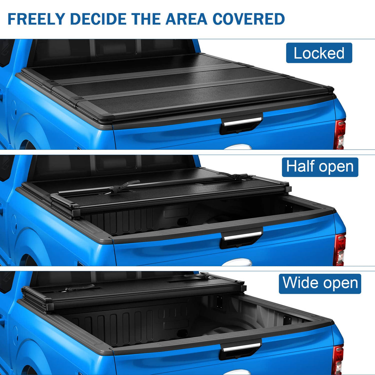 Solidspare Hard Tri-Fold Tonneau Cover For 2007-2021 Toyota Tundra 5.5FT SHORT BED