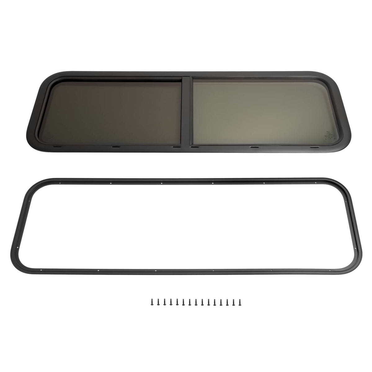 Solidspare For Camper Cargo Trailer 48" x 15" Horizontal Window Sliding RV Window w/Trim