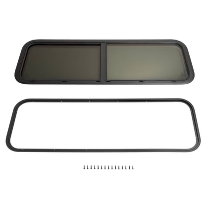 Solidspare For Camper Cargo Trailer 48" x 15" Horizontal Window Sliding RV Window w/Trim