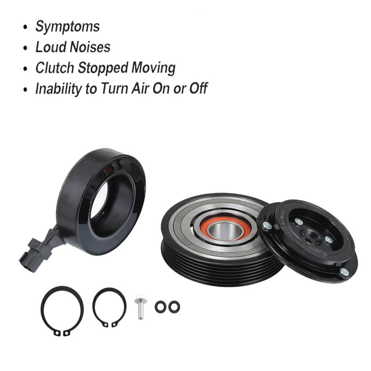 Solidspare A/C Compressor Clutch Kit Coil Pulley For 2012-2018 Jeep Wrangler 6 CyL 3.6L
