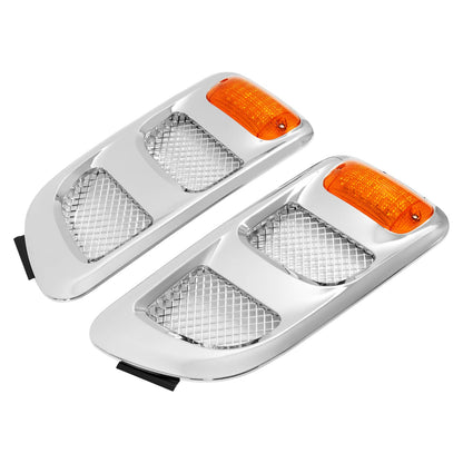 Solid Spare Pair Hood Side Vents Silvery Air Intake Trim Fit 1997-2009 Sterling Truck
