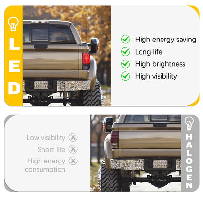 Solid Spare For 1997-03 Ford F150 99-07 F250 F350 Black Smoke LED Tube Tail Light Brake Lamp