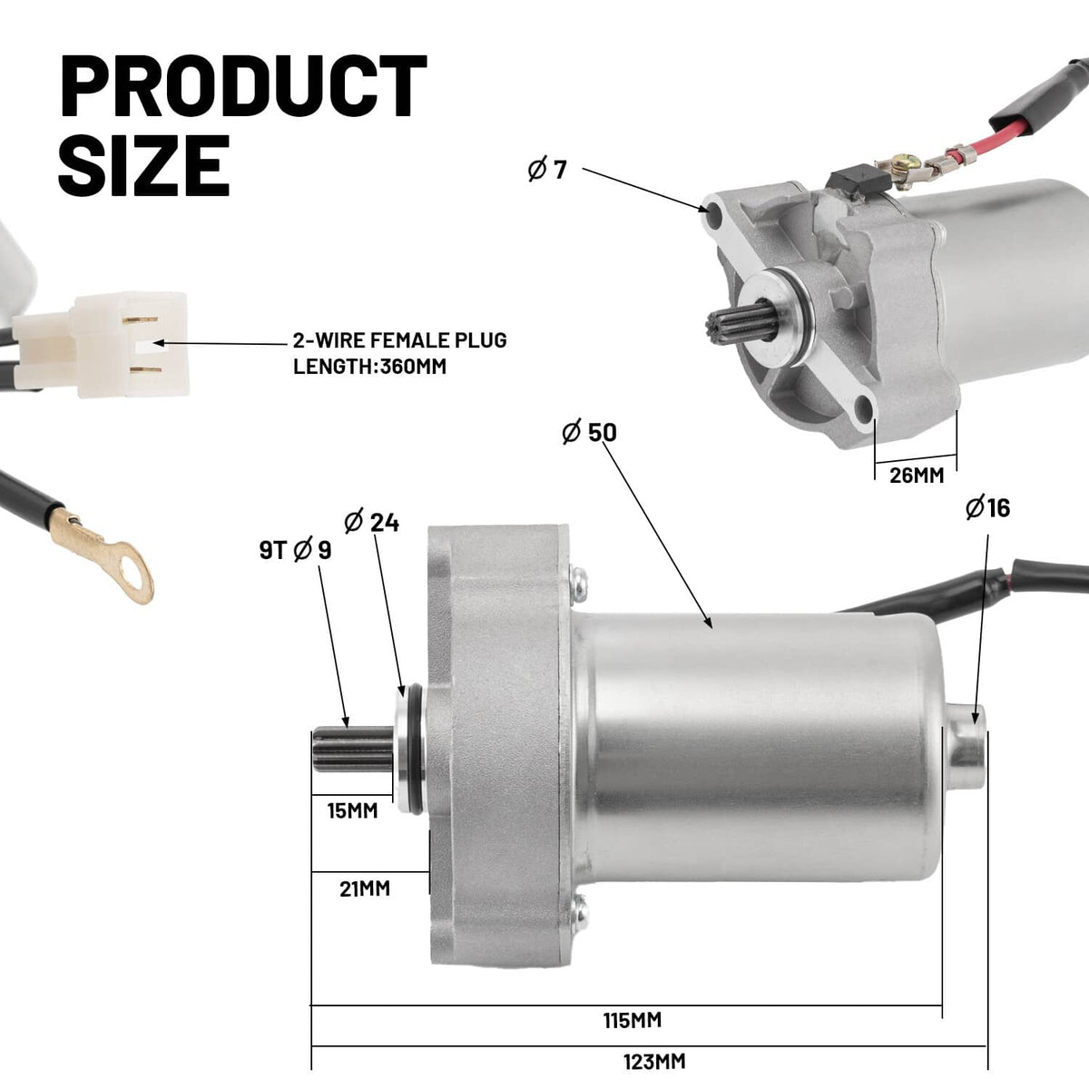 Solidspare Starter Motor Assembly Fit for Polaris Outlaw Sportsman 90 110 0453478 0454952