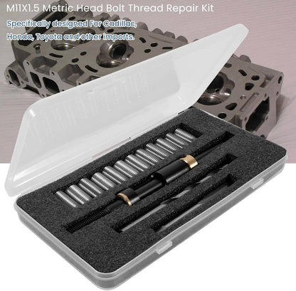 Solid Spare M11x1.5 Head Bolt Thread Repair Kit 35119S for Cadillac Honda Toyota GM 4.0/4.2L
