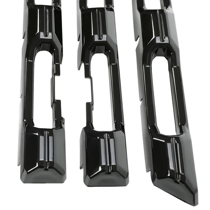 Solid Spare Gloss Black Painted For Chevy Silverado 2500 3500 HD 20-23 Grille Insert Overlay